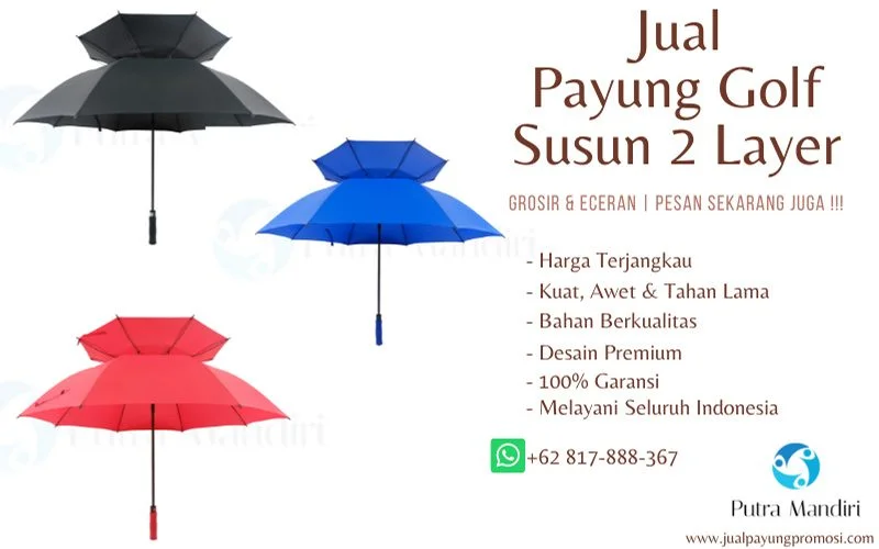 Jual Payung Golf Susun 2 Layer Murah