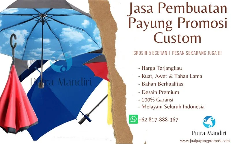 Jual Payung Promosi Custom Logo